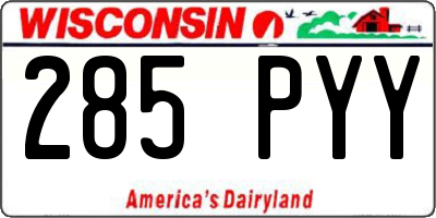WI license plate 285PYY