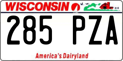 WI license plate 285PZA