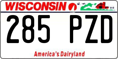 WI license plate 285PZD
