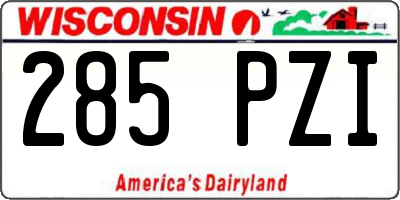 WI license plate 285PZI