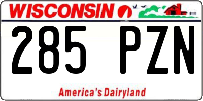 WI license plate 285PZN
