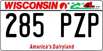WI license plate 285PZP