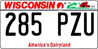 WI license plate 285PZU