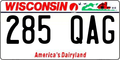 WI license plate 285QAG