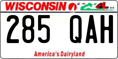 WI license plate 285QAH