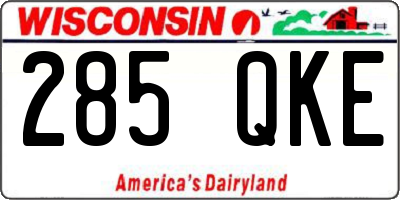 WI license plate 285QKE