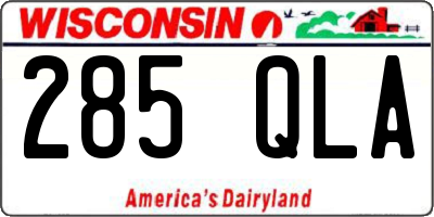 WI license plate 285QLA