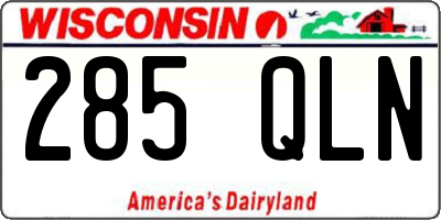 WI license plate 285QLN