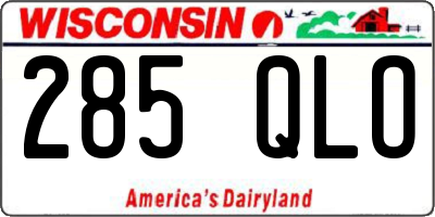WI license plate 285QLO