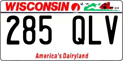 WI license plate 285QLV