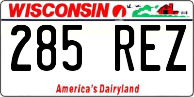 WI license plate 285REZ