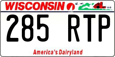 WI license plate 285RTP