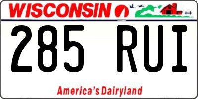 WI license plate 285RUI