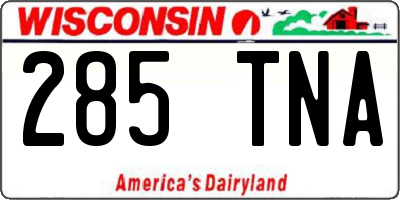 WI license plate 285TNA