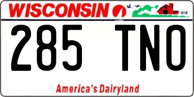 WI license plate 285TNO
