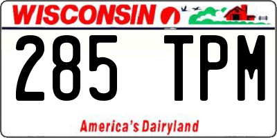 WI license plate 285TPM