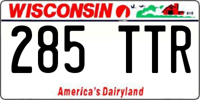WI license plate 285TTR