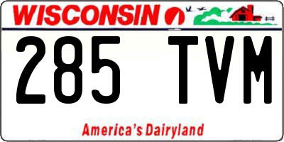 WI license plate 285TVM