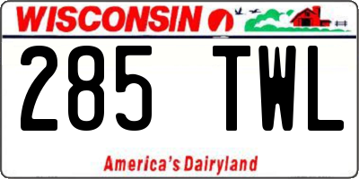 WI license plate 285TWL