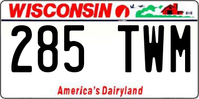 WI license plate 285TWM