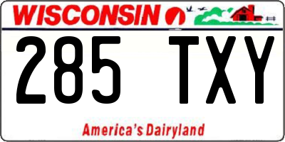 WI license plate 285TXY