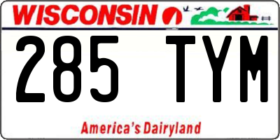 WI license plate 285TYM