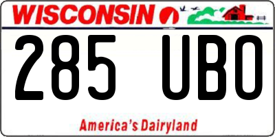 WI license plate 285UBO