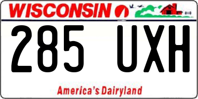 WI license plate 285UXH