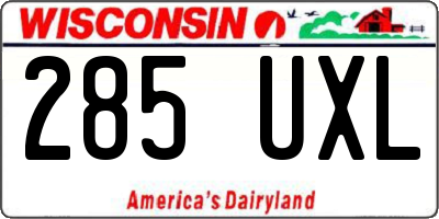 WI license plate 285UXL