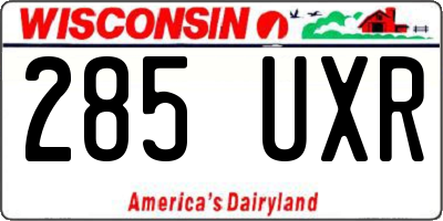 WI license plate 285UXR