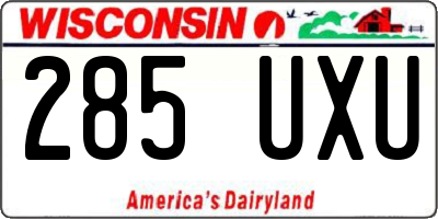 WI license plate 285UXU