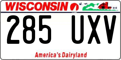 WI license plate 285UXV