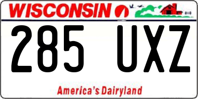 WI license plate 285UXZ