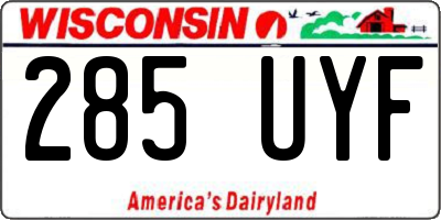 WI license plate 285UYF