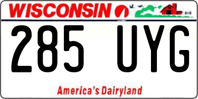 WI license plate 285UYG