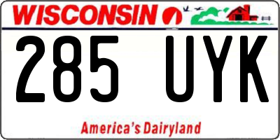 WI license plate 285UYK