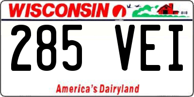 WI license plate 285VEI