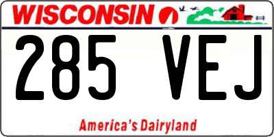 WI license plate 285VEJ