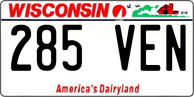 WI license plate 285VEN