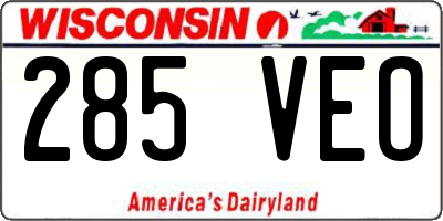 WI license plate 285VEO
