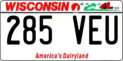 WI license plate 285VEU