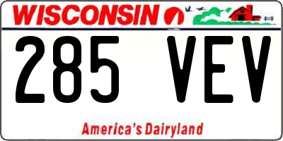 WI license plate 285VEV