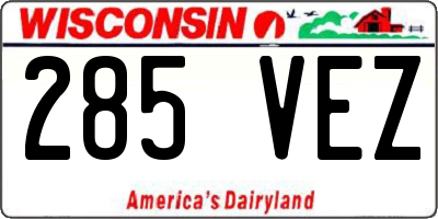 WI license plate 285VEZ