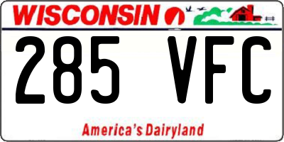 WI license plate 285VFC