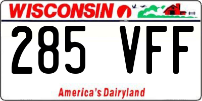 WI license plate 285VFF