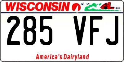 WI license plate 285VFJ