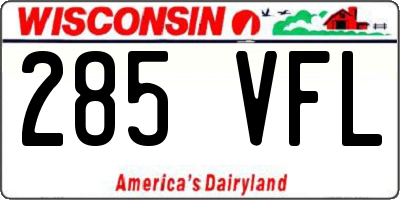 WI license plate 285VFL