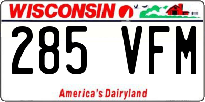 WI license plate 285VFM