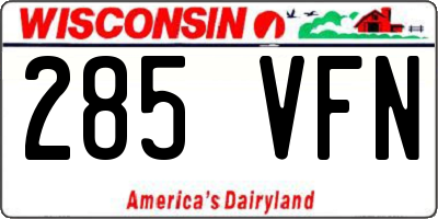 WI license plate 285VFN
