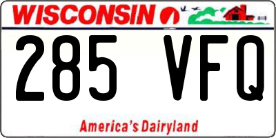 WI license plate 285VFQ